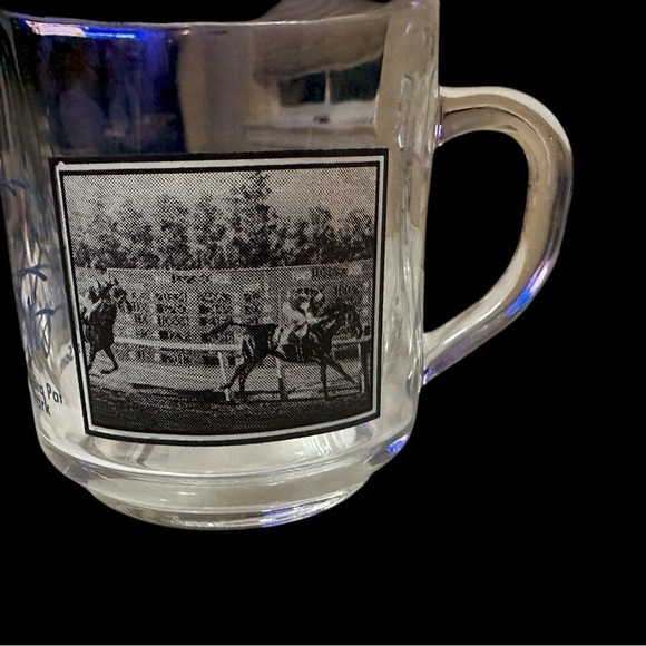 Rare Santa Anita Horse Racing Commemorative Glass Mug Set of 2 - Picture 9 of 9